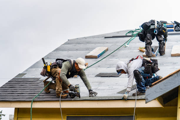 Professional Roof Installation technician working in Newton, MA